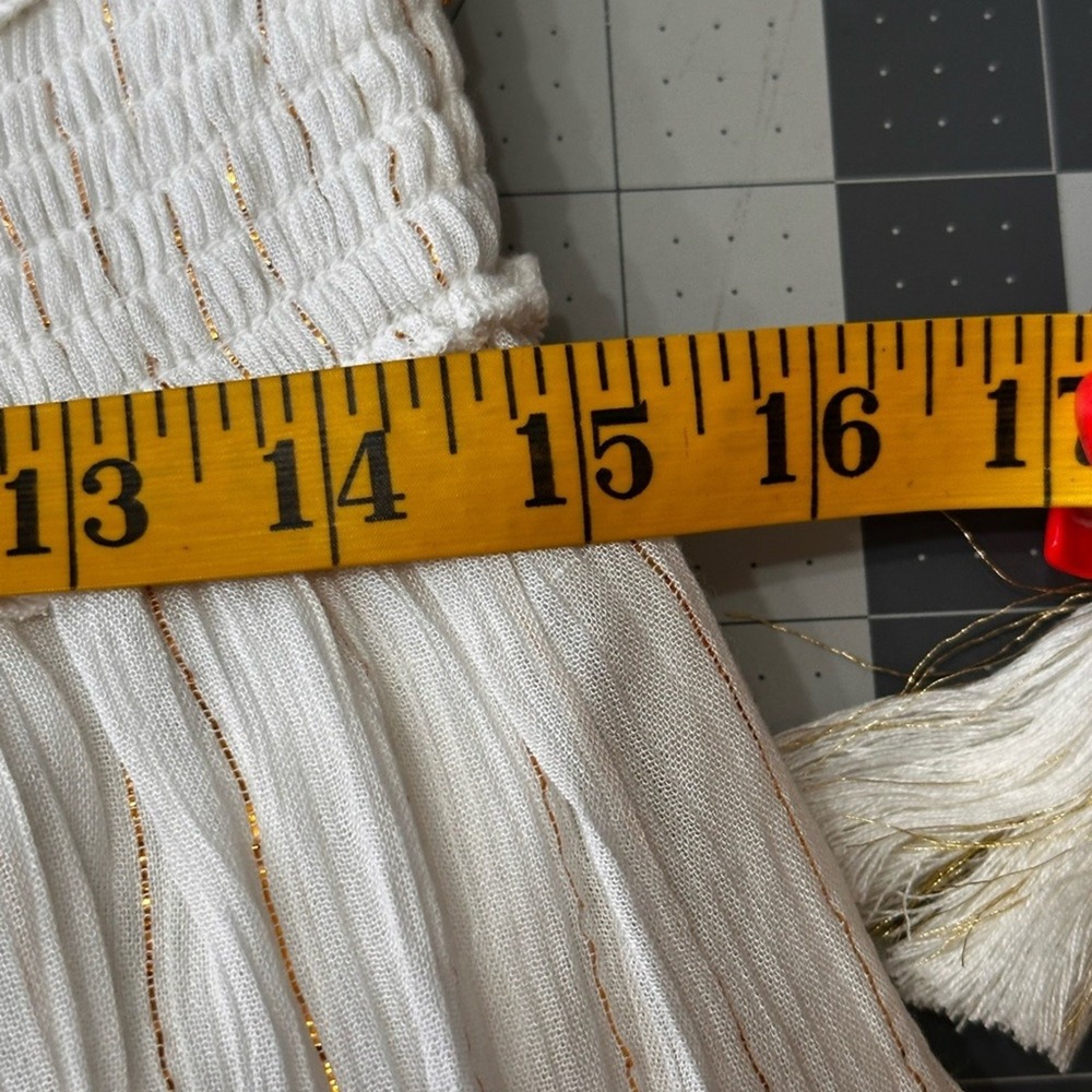 Ananta‎ NWT Elegant Bohemian Size L/XL pastel& White Halter Maxi Dress - Picture 14 of 16